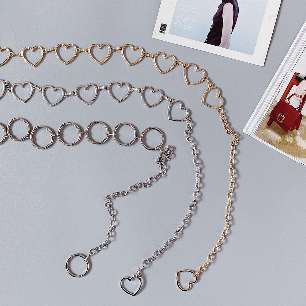 Personality Waist Hollow Metal Love Heart Women Heart Belts Pants Chain Waistband Waist Chain