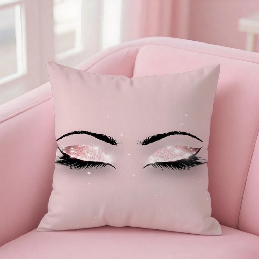 Ins Style Beauty Makeup Eyelash Peach Skin Pillow Case Pillow Cover Case Square Pillow Case Sofa With Pillow Case For Home Use