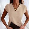 Summer Women's Solid Colour Short Sleeve V-Neck Blouse Shirt