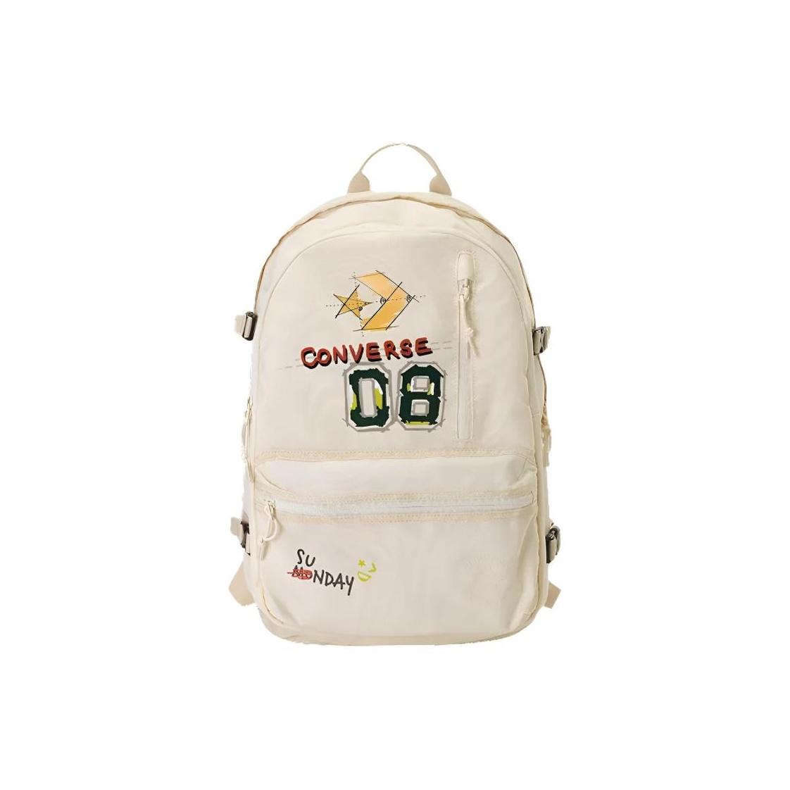 Converse Straight Edge Logo Polyester Backpack Unisex Backpack White UA5801-W2Y White