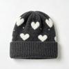 Multi-color wool blended knitted hat autumn and winter retro versatile love jacquard wool hat warm cute ear hat