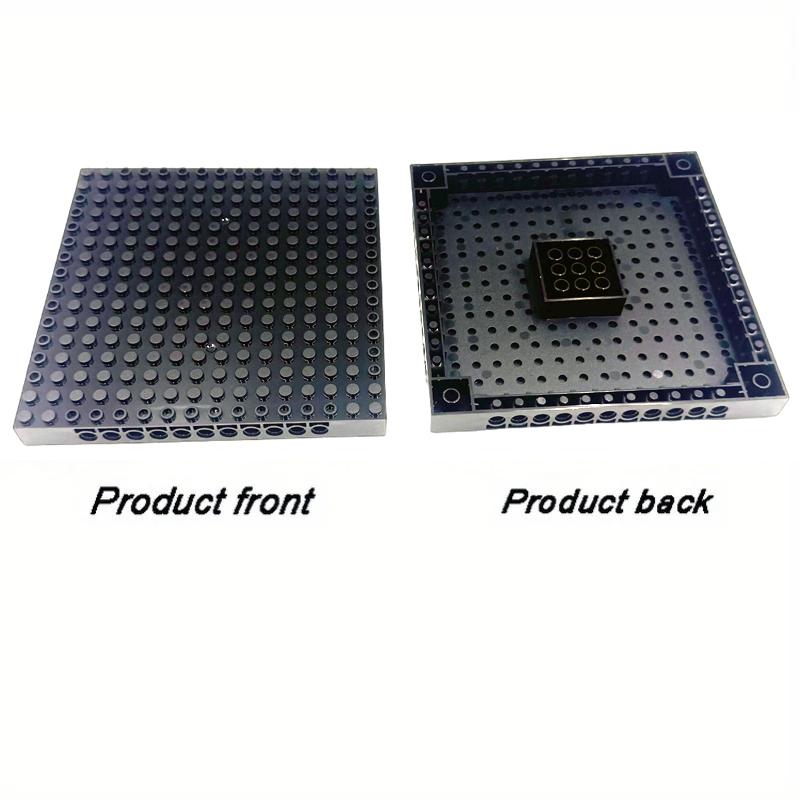 1PC Baseplate Building Block Base Plate Black Splice Brick DIY Combination MOC 16x16 Hole Connect Module Compatible Accessories