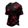 Men's Casual Short Sleeve T-Shirt Lightweight Breathable Fabric Crew Neck Halloween Eye Pattern Printed Top for Everyday Wear