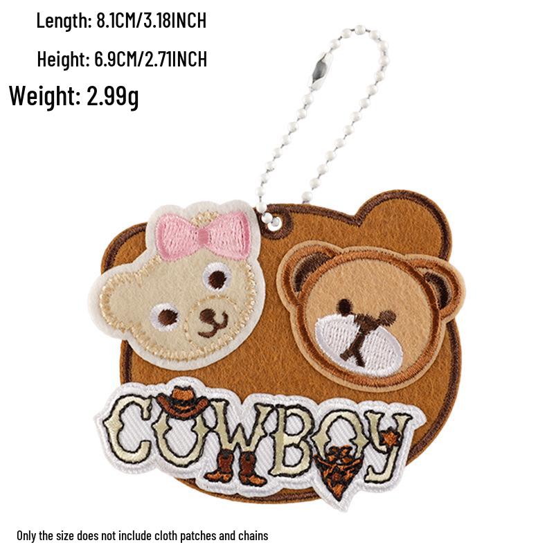 Korean INS Style Luggage Tag Keychains - DIY Anti-Lost Bag Accessory with Embroidery Blank Cloth Patch