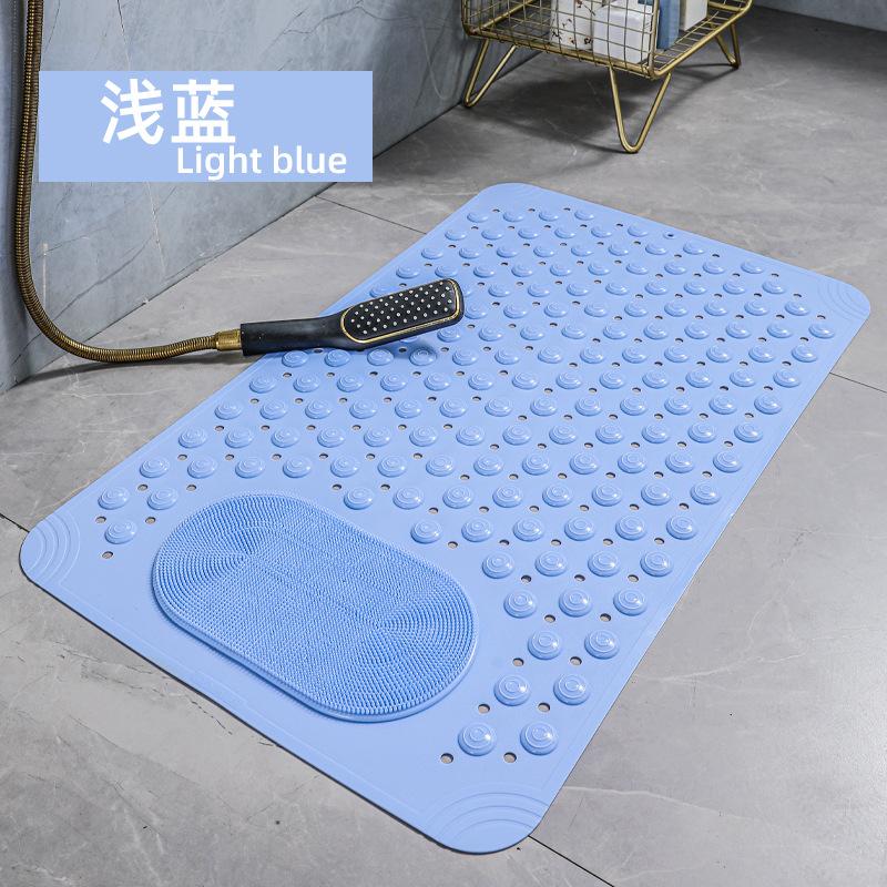 Solid Color Non-Slip PVC Bath Mat Massage Feature Waterproof Toilet Floor Mat with Eco-Friendly Hair Generation for Hotels