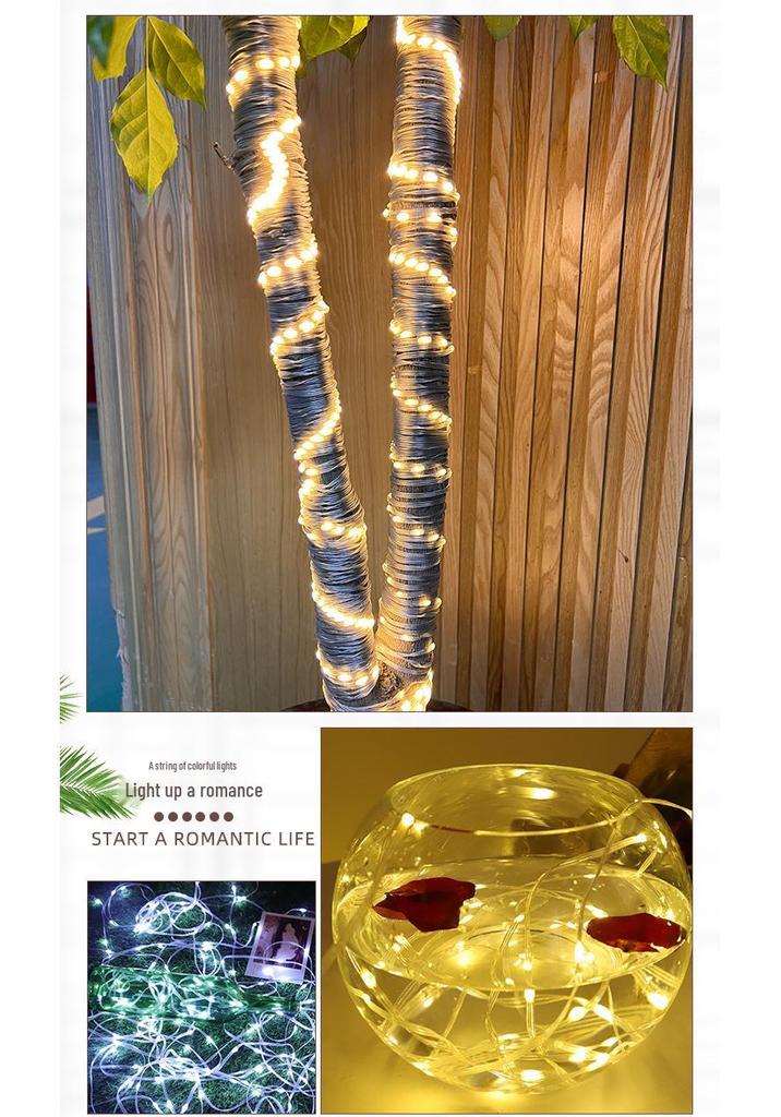 LED Solar Waterproof Cord Light for Outdoor Camping - High Brightness, Low Voltage, Starry Sky Effect, Super Bright, Colorful Wrap for Trees and Tents