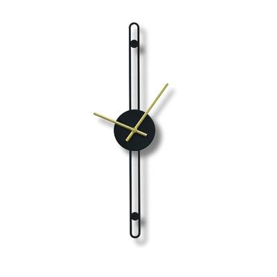 Metallic Wall Clock for Home, Office, Bedroom & Kitchen|Big Size Stylish Latest Home Décor | Black Color (Battery Included) - Analog (12 X 48 CM)