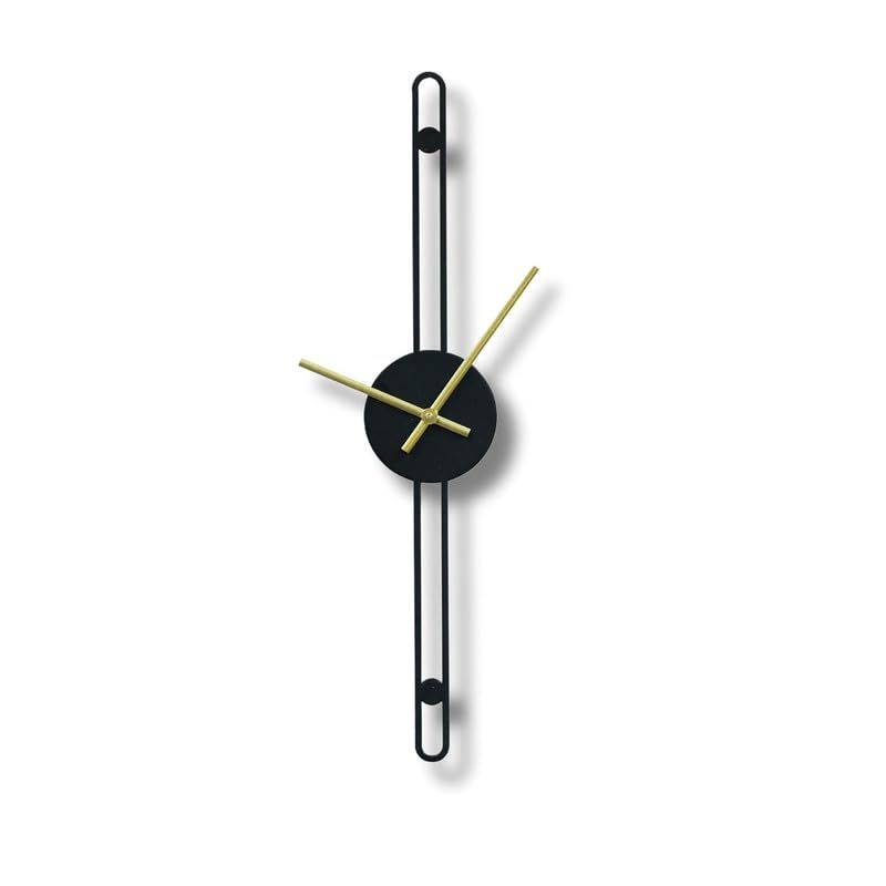 

Metallic Wall Clock for Home, Office, Bedroom & Kitchen|Big Size Stylish Latest Home Décor | Black Color (Battery Included) - Analog (12 X 48 CM)