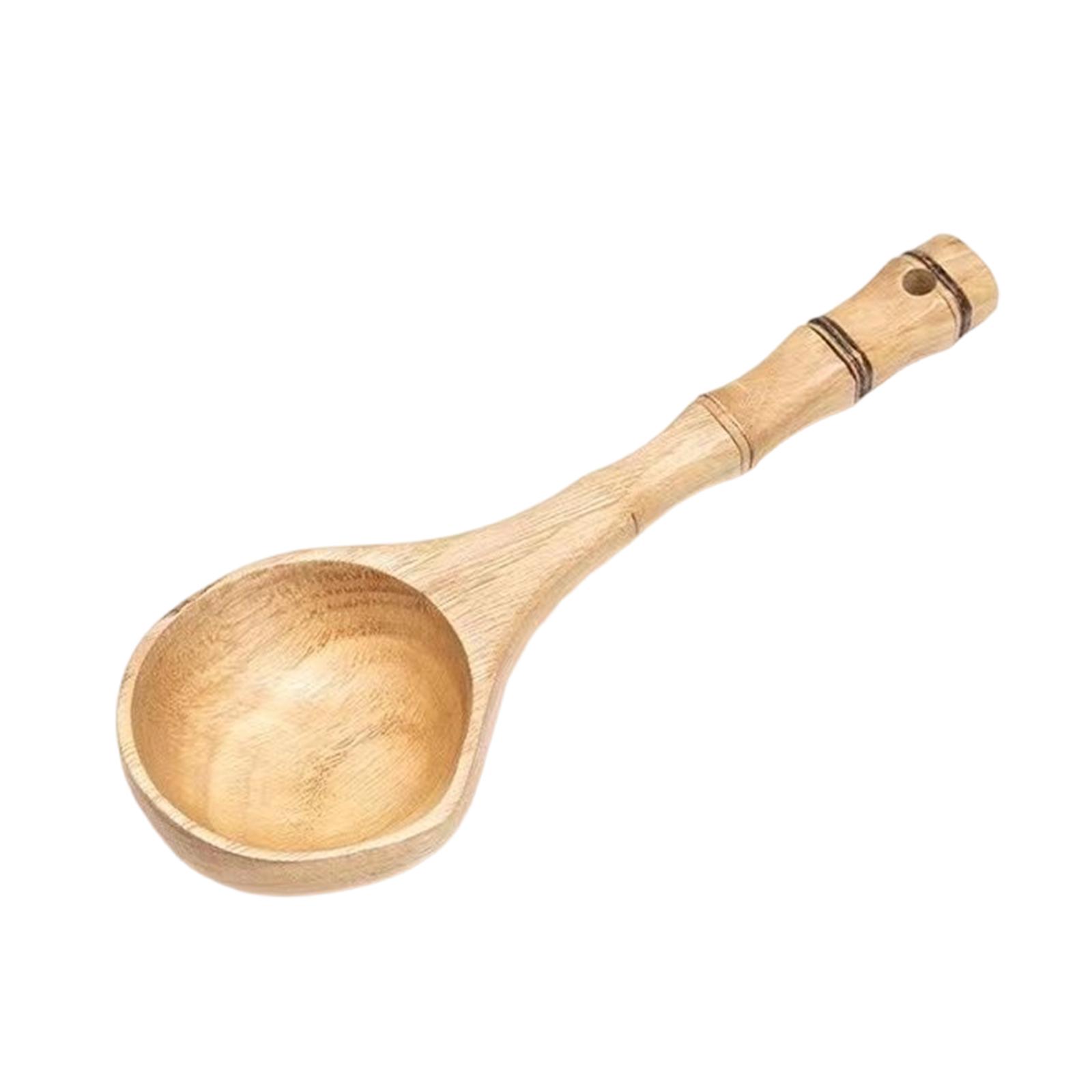 Wooden Ladle , Comfortable Grip, Large Mouth, with Long Handle, Water Dipper Sauna Ladle Soup Spoon for Bathing
