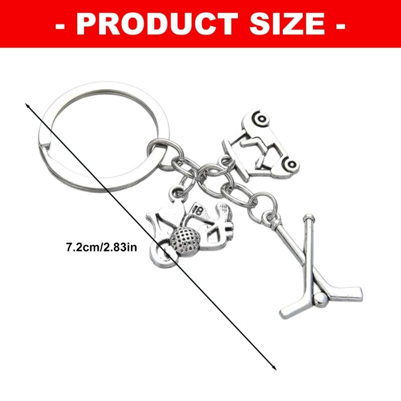 Golf Equipment Shaped Keychain with Golf Racket and Ball Sports Themed Keyring Accessory For Daily Essential