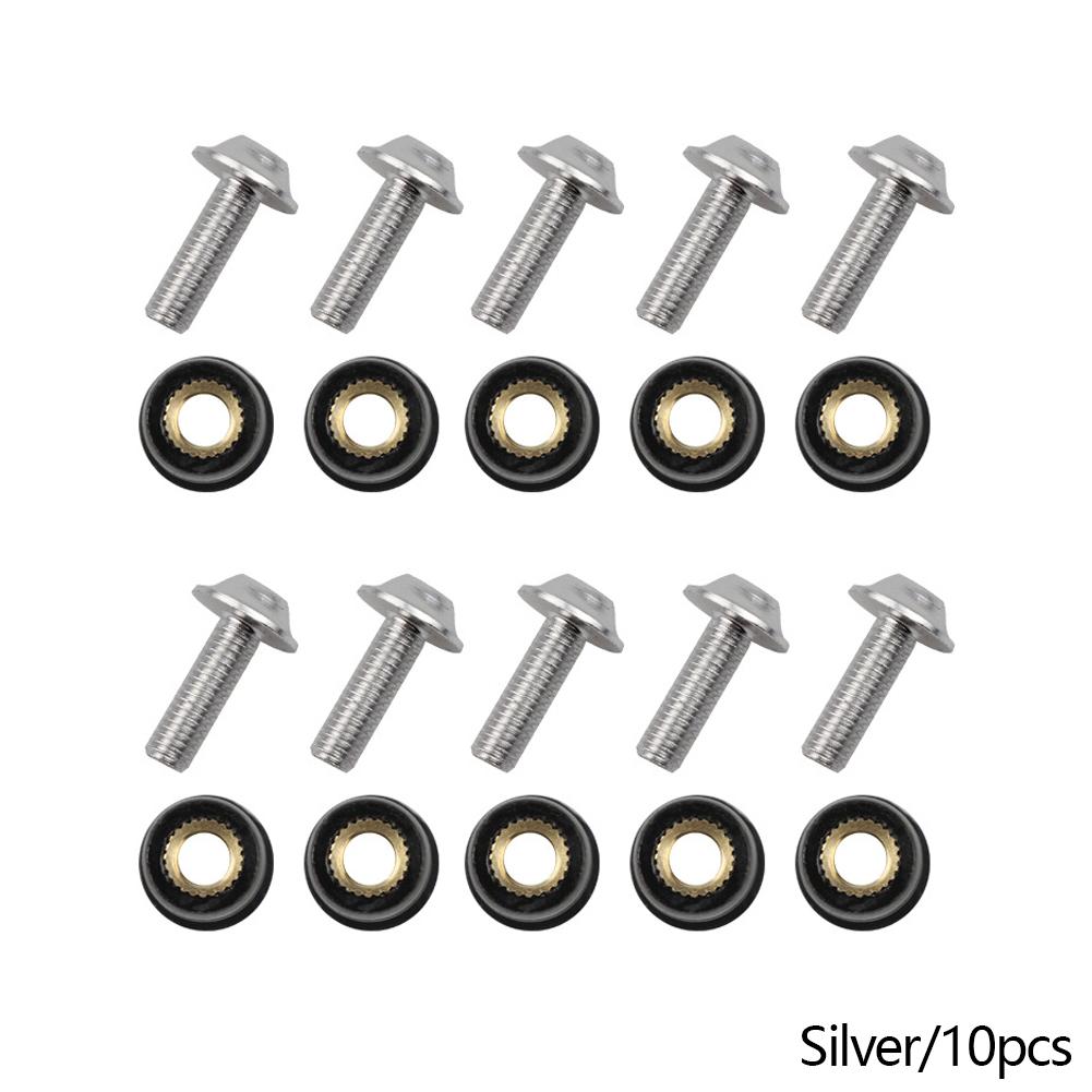 

10 шт. комплект болтов для ветрового стекла мотоцикла, обтекателя ветрового стекла, гаек M5 16 мм, гайки, аксессуары для мотоцикла серебряный
