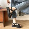 Feenwind Dicksohlige Coole Hausschuhe Damen Sommerbekleidung 2025 neu Französische Zehenfreie Studenten Schleife mit Rock Sandalen