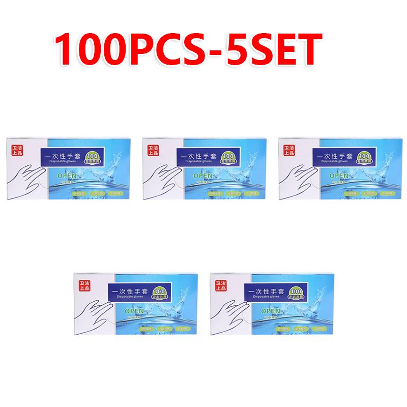 100/200PCS Disposable PE Gloves Clear Plastic Food Safe Cooking Cleaning Kitchen Restaurant BBQ Handling Essentials