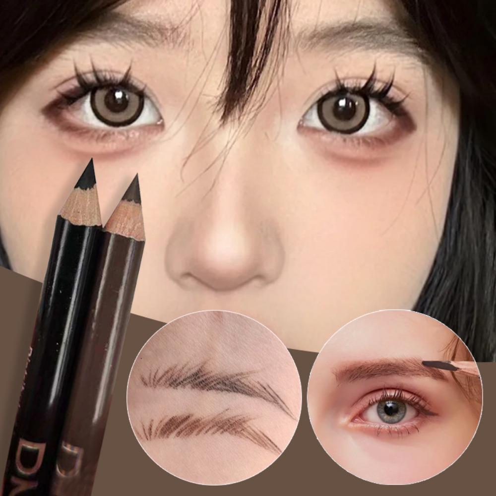 1/2Pcs Black Brown Eyebrow Pencil Waterproof Microblading Eyeliner Pen Tint Tattoo Makeup Long Lasting Quick Draw Eyelash Makeup