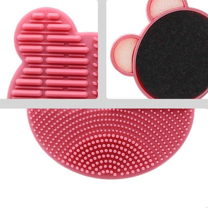 Makeup Brush Cleaner Washing Brush Pad Cleaning Mat Cosmetic Brush Cleaner Tool Scrubber Box