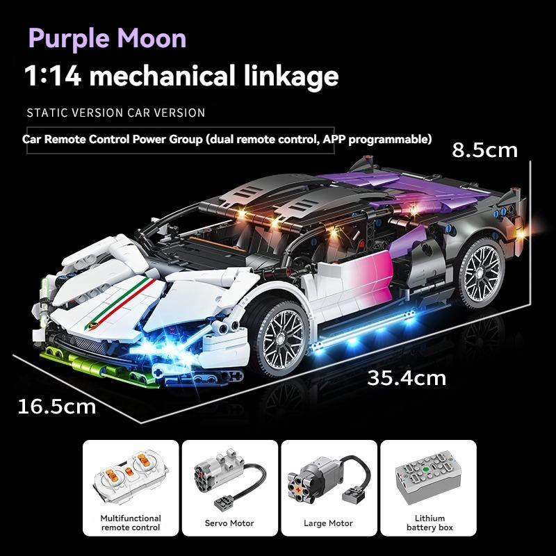 Non-Toxic New Technical 1:14 Building Blocks Car Speeding Moc Vehicle Racing Bricks Toys For Kids Birthday Halloween Christmas Gifts