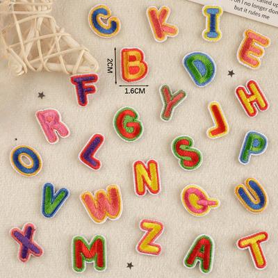 A-Z Embroidery Sticker Cartoon English Patch Clothing Accessories Badge Accessories Ironing < Unk > < Unk > Wappen Cloth Sticker