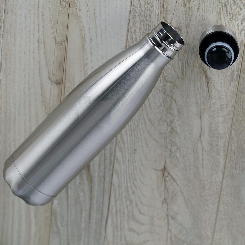 Stainless Steel Double Walled Vacuum Flask/Water Bottle, 24 Hours Hot and Cold, 500 Ml, Silver - 1Pc