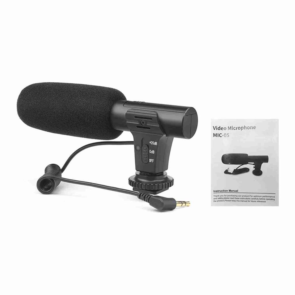 Simple Microphone 3.5mm Jack Hot Shoe Mount DV Stereo Microphone for Camera Interview Film Recording