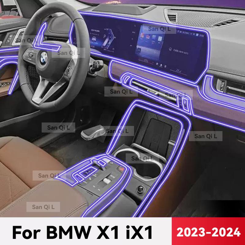 For BMW X1 iX1  2024 2025 TPU Car Navigation Screen Film Gearbox Protective Sticker Anti-scratch Interior Accessories