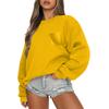 Women's Casual Fashion Round Neck Long Sleeve Sweatshirt With Pockets