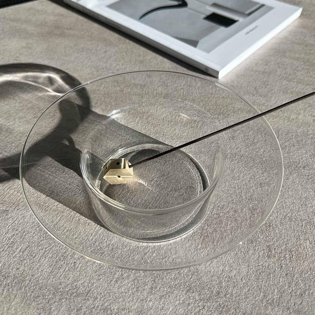 Stylish Glass Incense Holder, Incense Stick Holder, Cute, Nordic, Simple, Transparent, Korean Design, Clear Saucer, Home Decor, Gift (Hexagonal)