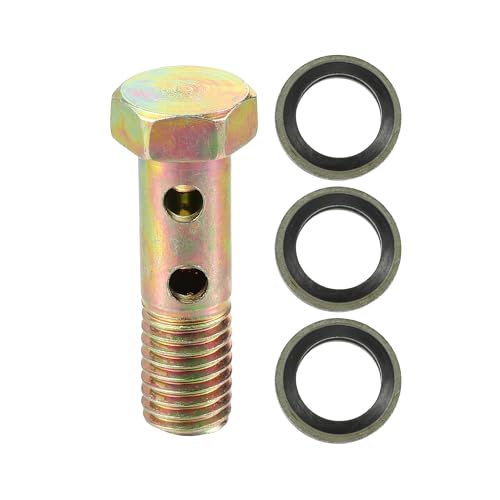 

Комплект болтов-банджо VekAuto Double M10x1.5 длиной 38 мм с метрической резьбой, адаптер для крепления тормозной магистрали Turbo для транспортных средств, изготовленный из прочного металла бронзового цвета