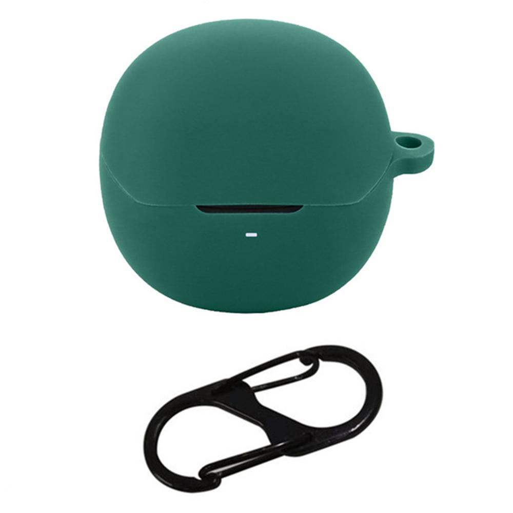 

Для наушников QCY AilyBuds Pro+ с Bluetooth-совместимостью Чехол с защитной силиконовой крышкой и пряжкой против потери Blackish Green