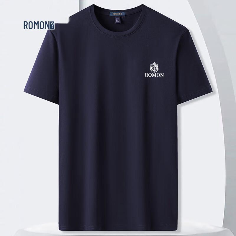 ROMON Men s 2025 Summer Business Ice Silk Short Sleeve T-Shirt M011 3XL