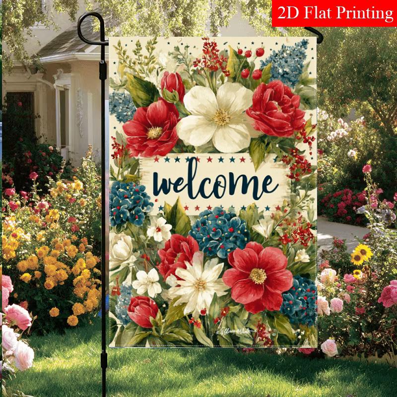2D Flat, 2D Flat-July 4th Garden Flag_ Independence Day Five Star American Flag Garden Flag_4 (1)- Outdoor Garden Flag Double-sided Home Decoration Co