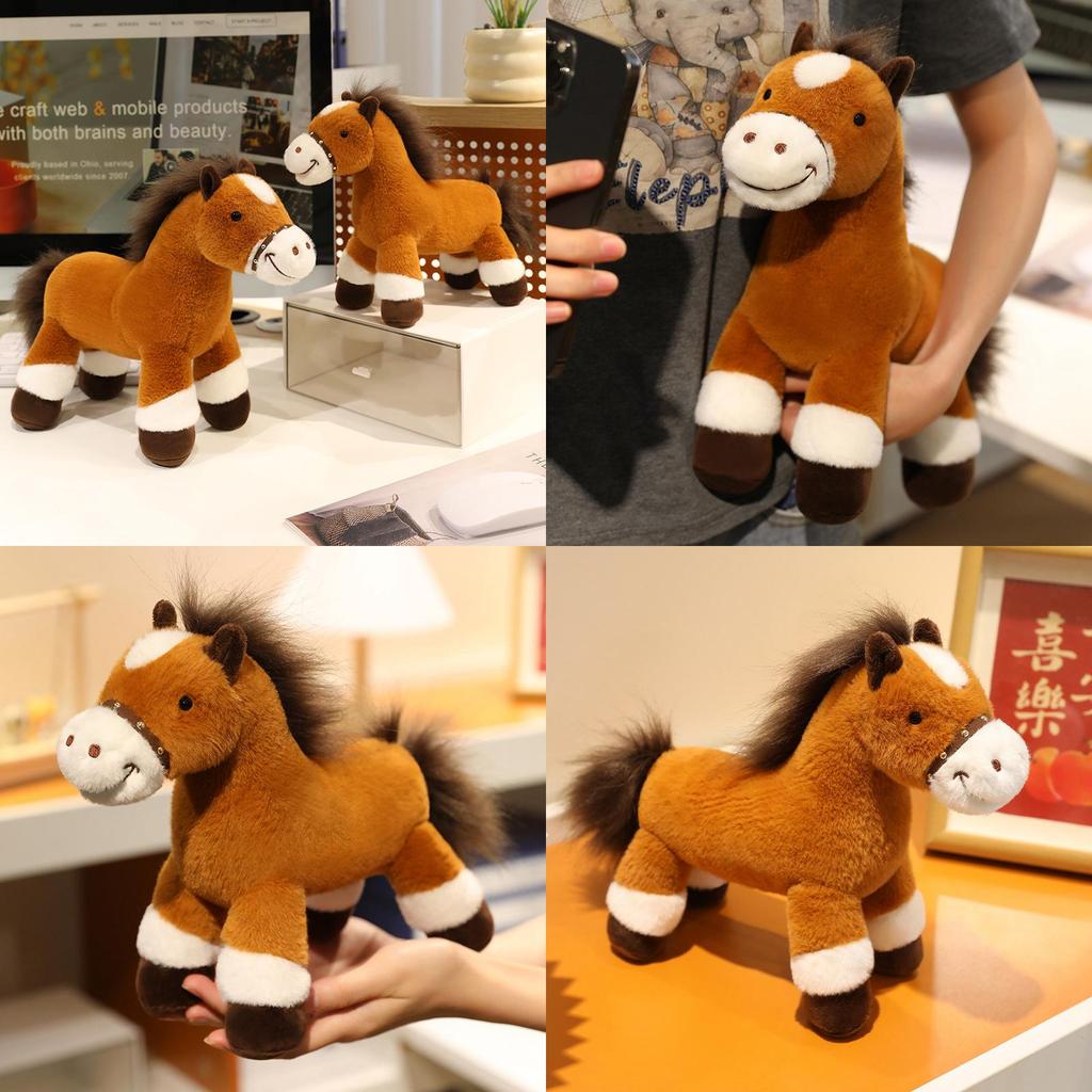 Animal Plush Toy Horse With Short Pile Fabric For Kids Gift And Collectors