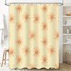 Modern Sunburst Pattern Bathroom Shower Curtain Yellow Orange Red Colorful Decorative Fabric Waterproof Washable Home Supplies (