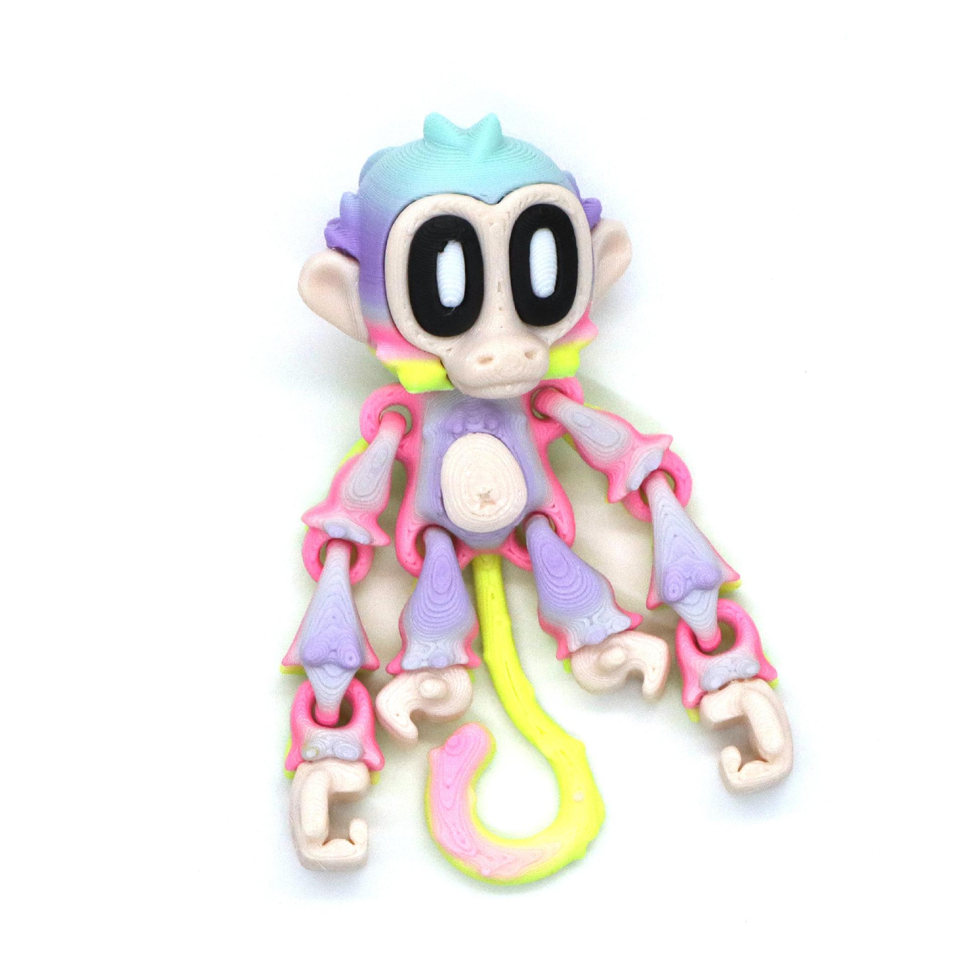 

3D Printed Hinge Monkey Toys Ornament Creative Fridge Magnet Articulated Movable Joint Fridge Magnet Funny Animal Desktop Decor