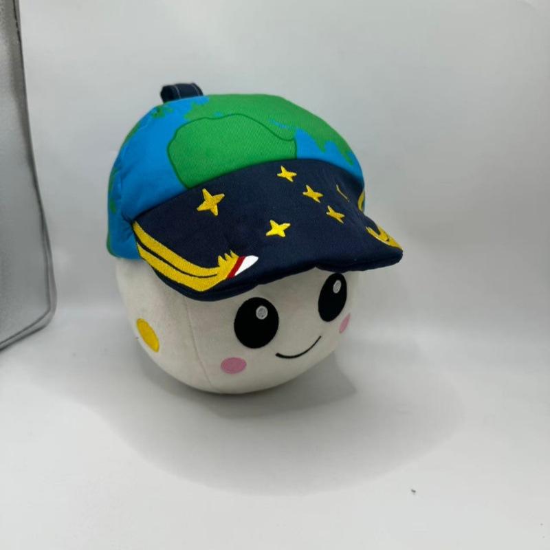 22CM Zero Gravity Indic Adorable Earth Themed Plush Toy with Starry Cap Soft Stuffed Animal for Kids Decor and Space Lover Gift