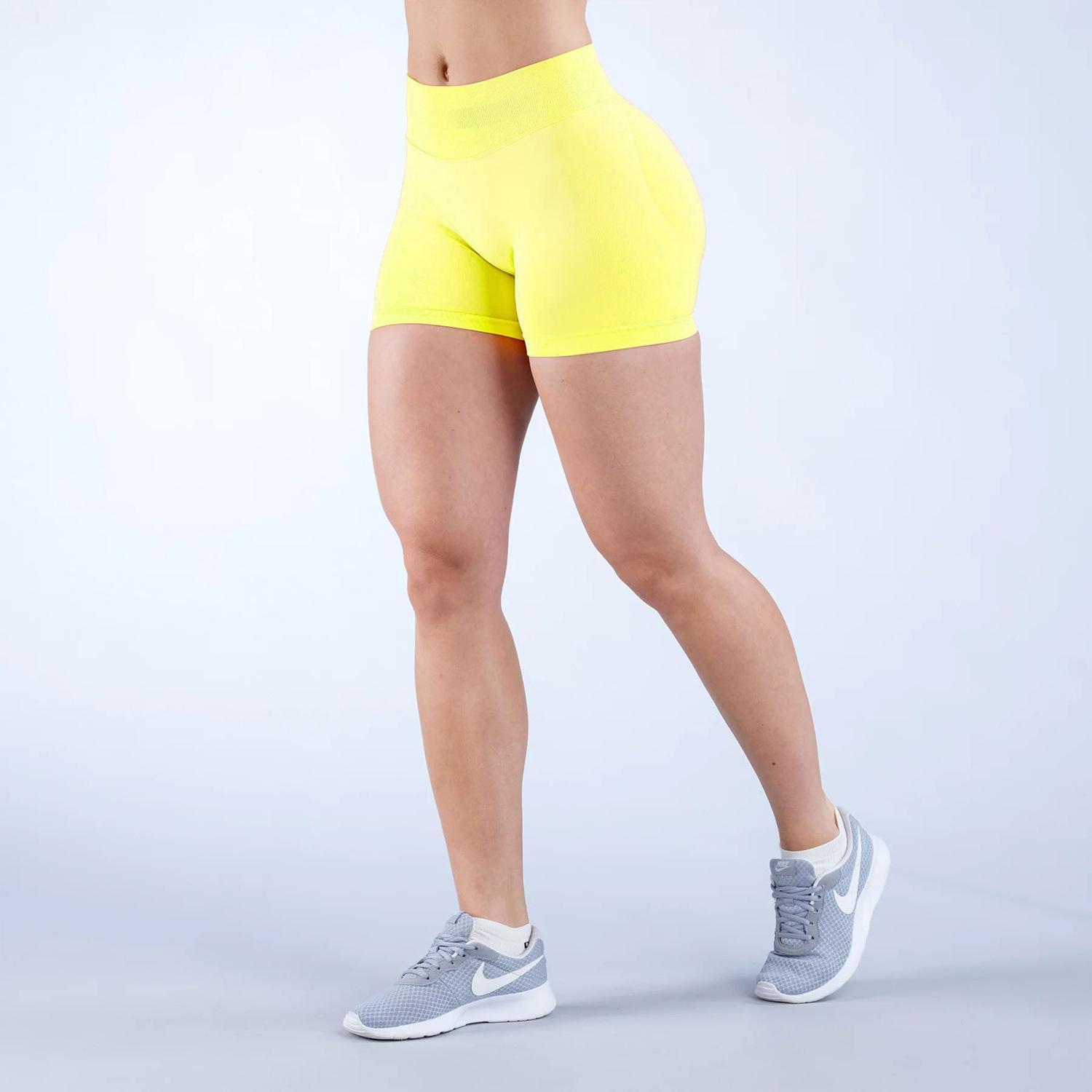 

Sports shorts Fitness yoga shorts Hip lift running yoga pants High elastic and quick drying three points XS