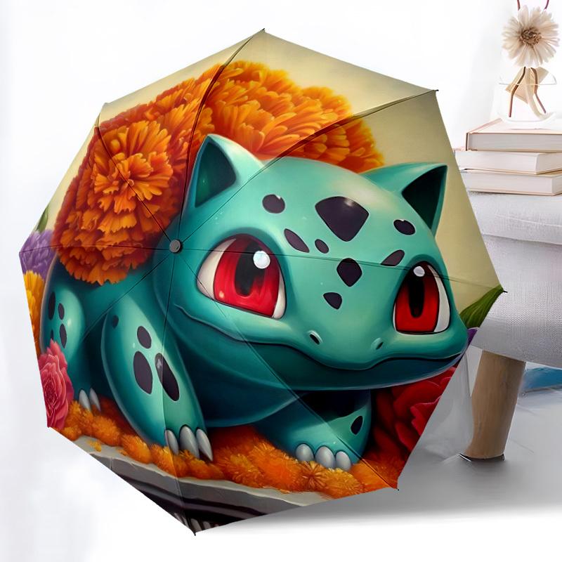 1pc Bulbasaur Automatic Open/Close Umbrella - Compact Travel Umbrella with 8-Rib Durable Frame, Portable for Commuting, yy251023029