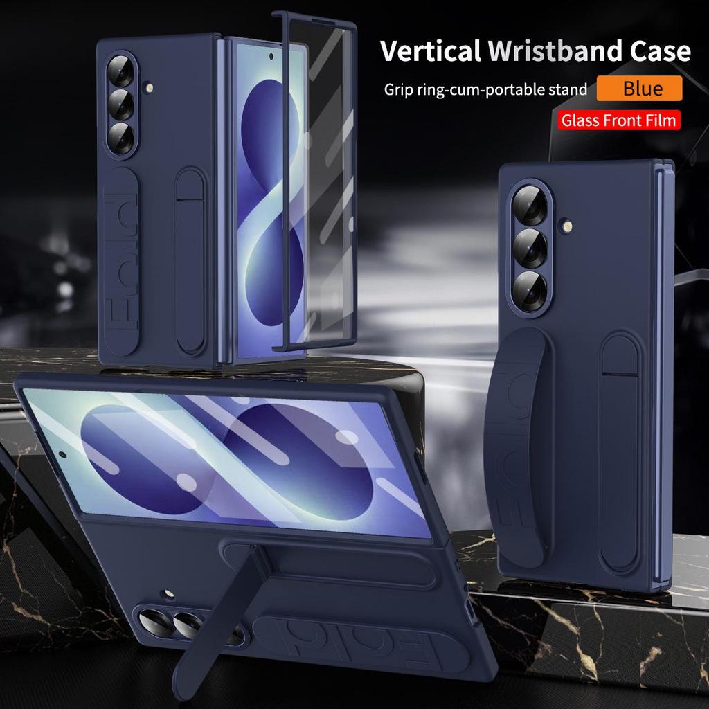 Funda para Samsung Z Fold 7: Soporte FOLD6, Correa de muñeca, Película anticaídas, Protección integrada