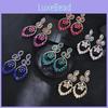 Fashion Drop Shape Alloy Dangle Earring For Women With Sparkling Ab Crystals