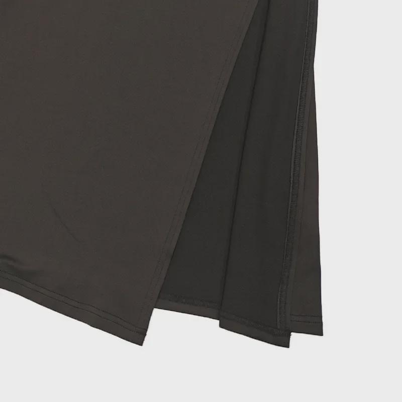 2024 Herbst/Winter Tief ausgeschnittenes Langarm-Maxikleid mit Plissee und hohem Schlitz