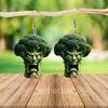 1 Pair Hook Earrings Abstract Vegetable Cartoon Design Angry Broccoli Shape Lightweight 2D Acrylic Drop Earrings Jewelry Gift