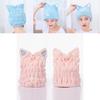 Adjustable Hair Drying Cap Hair Wrap Towel Featuring Cute Cat Ears Design**
