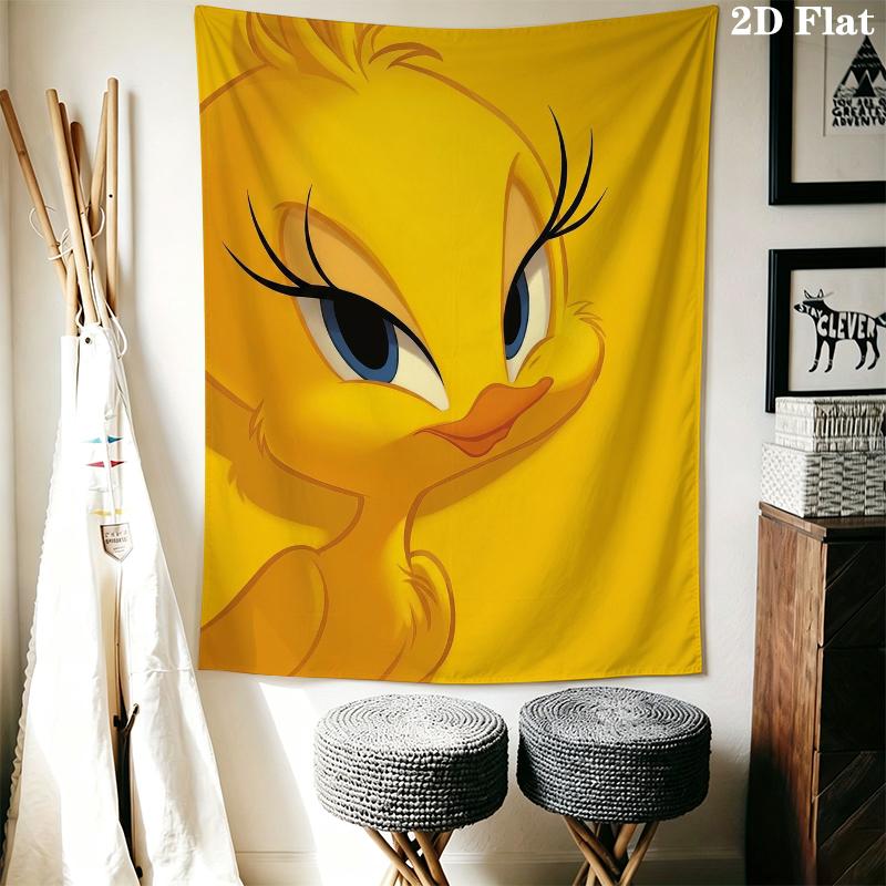Tweety Bird Wall Tapestry Aesthetic Wall Hanging Printed Fabric Blanket Decorative Tapestries for Bedroom Living Room Home Decor