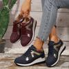 Zapatillas de cuña nuevas para mujer Zapatos de plataforma de malla Color liso Suela gruesa Zapatos vulcanizados para la tendencia Zapatillas cómodas
