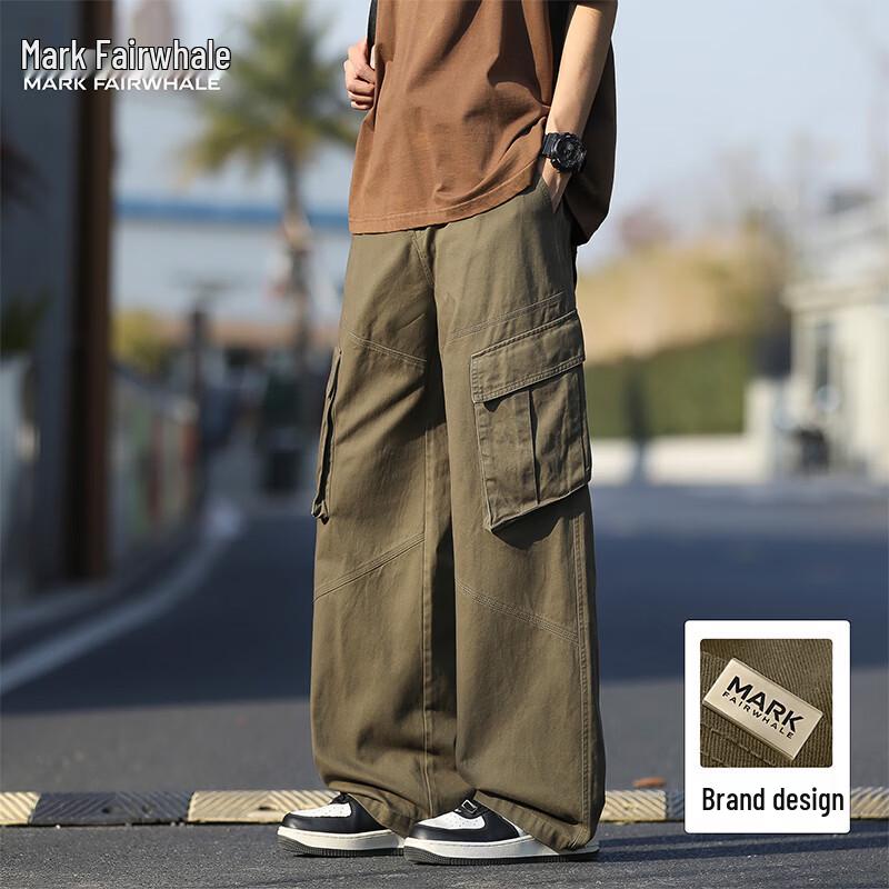 Mark Fairwhale Men s Multi-Pocket Loose Straight-Fit Workwear Pants XL