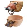 Animals for Head for Image Cup Wooden Mug Animal Shape Portable Camping Drinking