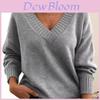Cozy Womens Knit Sweater With Vneck And Solid Color For Casual Fall Wear