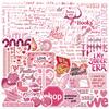 50 New Pink Romantic Quotes Graffiti Stickers Decorate Ipad Suitcase Notebook Diy Waterproof