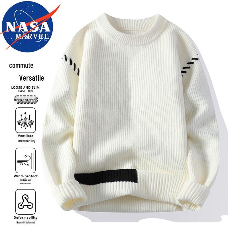 NASA MARVEL Men's Pullover Round Neck Knit Sweater