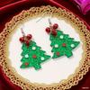 Glocken Weihnachtsbaum Ohrringe Flaches Acryl Europäische und Amerikanische Kreative Weihnachts Ohrringe mit Ketten Glocken