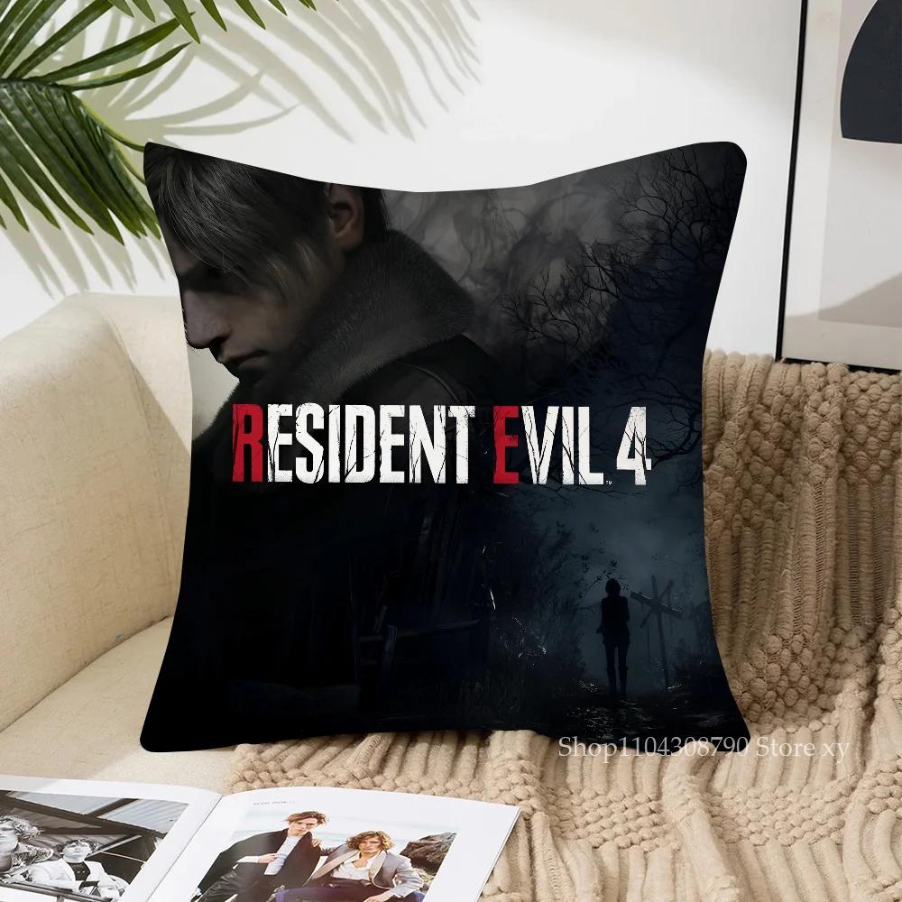 Resident Evil 4 Game Pillow Case Fashion Square Pillowcase Bedroom Sofa Room Ins Decoration Leisure Cushion Cover 40x40